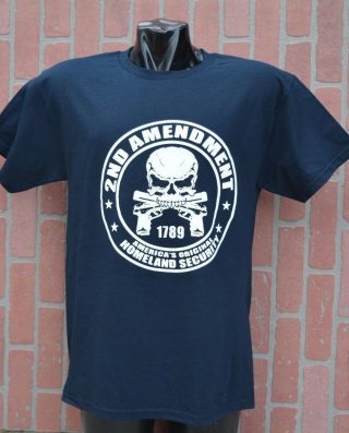 US 2ND AMENDMENT, AMERICA'S ORIGINAL HOMELAND SECURITY ( SIZE L ) Blue