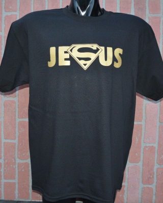 BLack JESUS RELIGIOUS FAITH T-SHIRT BRAND NEW GOLD